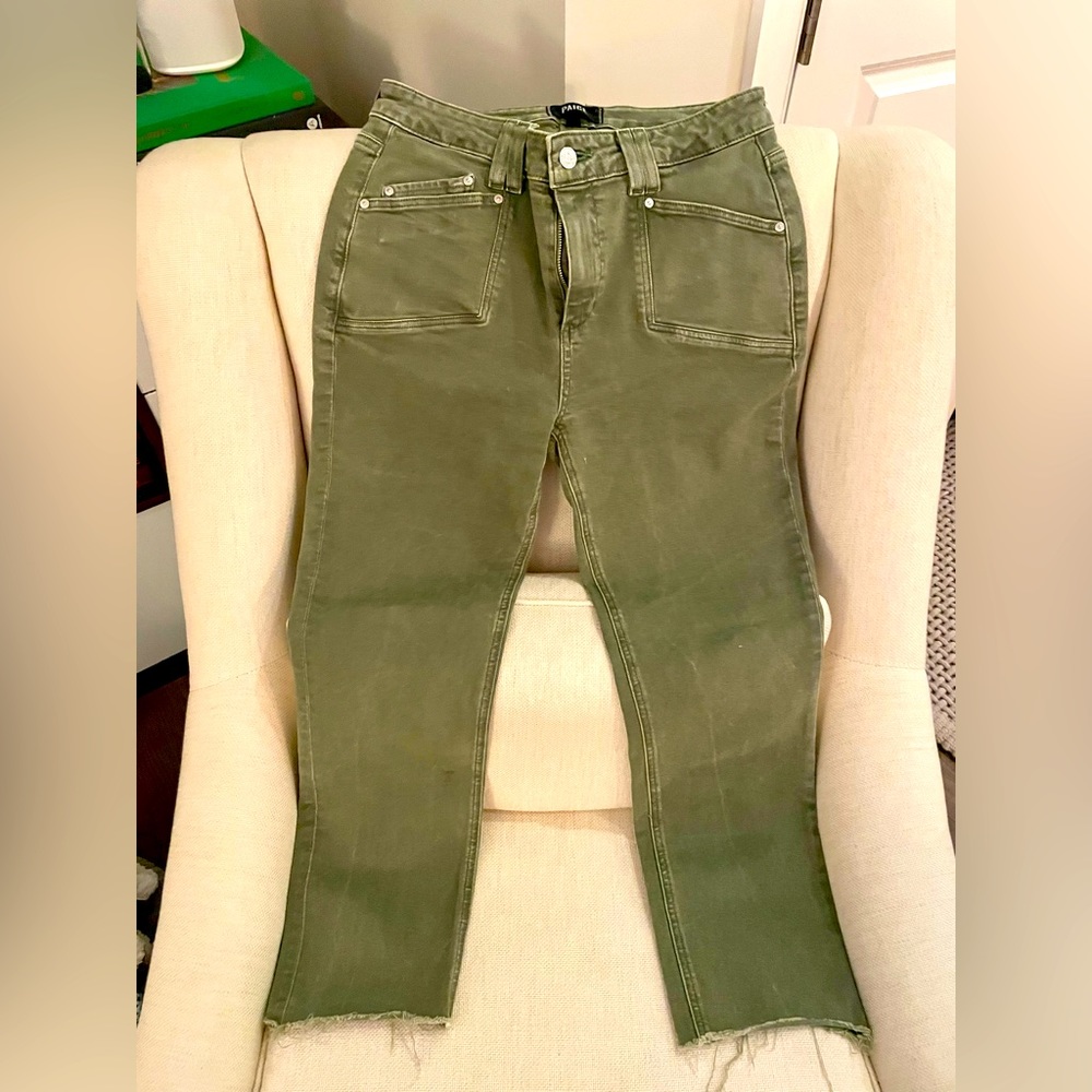 PAIGE CINDY Green Denim Jeans | Size: 29 | Paige Jeans | cutoff
